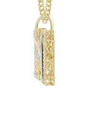 Diamond 10K Yellow Gold Letter "M" Necklace | Appx. 16.7 Grams
