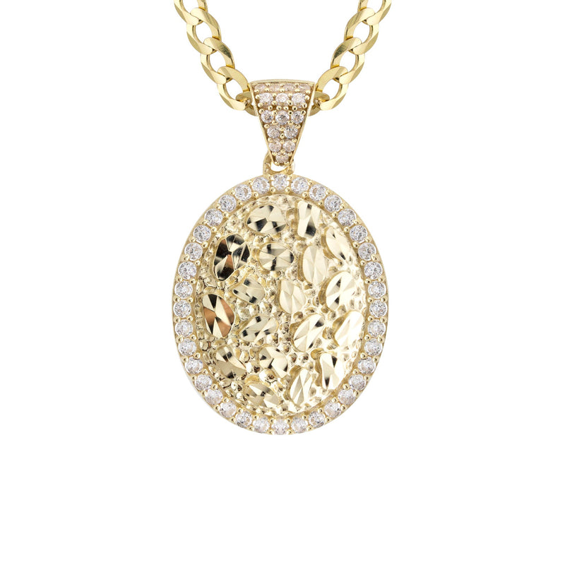 10K Yellow Gold Oval Nugget Necklace | Appx. 2.4 - 9.4 Grams