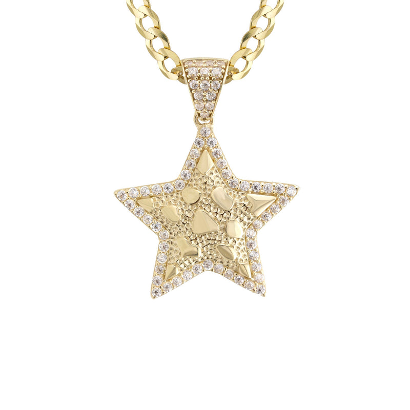 10K Yellow Gold Star Nugget Necklace | Appx. 2 - 9.2 Grams