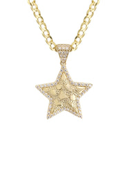 10K Yellow Gold Star Nugget Necklace | Appx. 2 - 9.2 Grams