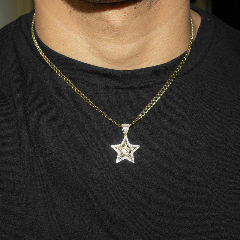 10K Yellow Gold Star Nugget Necklace | Appx. 2 - 9.2 Grams