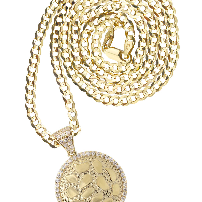 10K Yellow Gold Round Nugget Necklace | Appx. 3 - 10 Grams