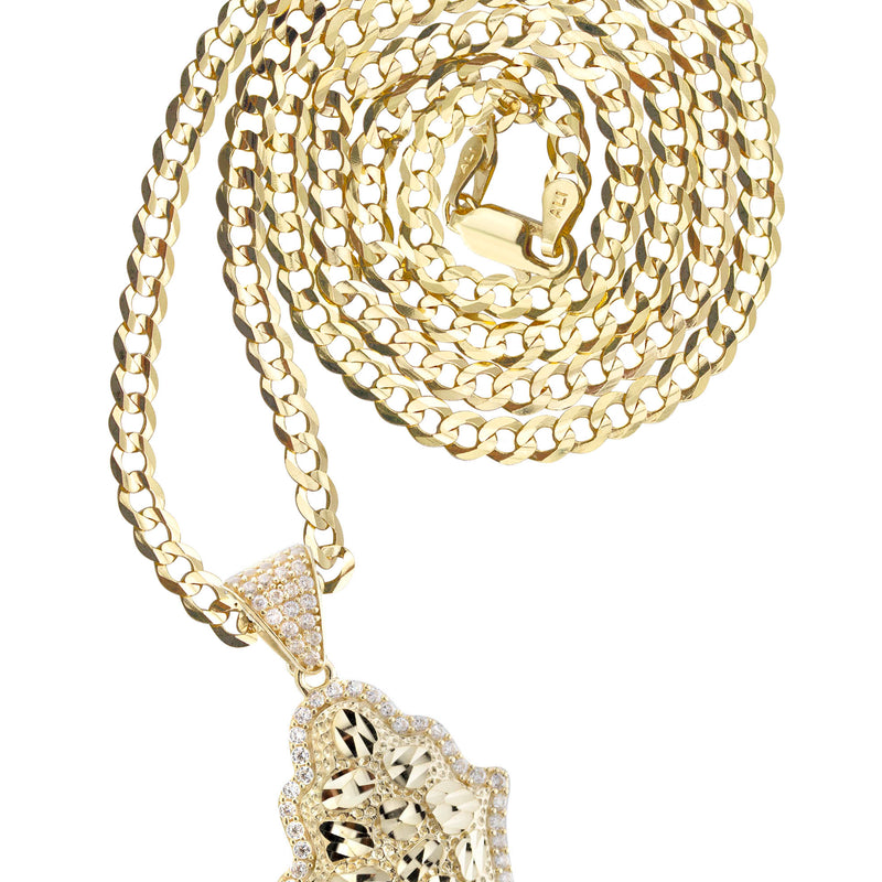 10K Yellow Gold Hamsa Hand Nugget Necklace | Appx. 3.5 - 10.5 Grams