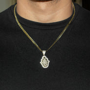 10K Yellow Gold Hamsa Hand Nugget Necklace | Appx. 3.5 - 10.5 Grams