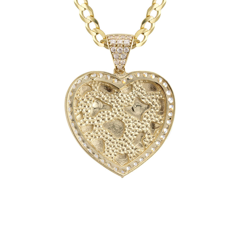 10K Yellow Gold Heart Nugget Necklace | Appx. 3.5 - 10.5 Grams