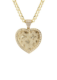 10K Yellow Gold Heart Nugget Necklace | Appx. 3.5 - 10.5 Grams