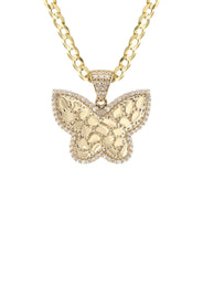 10K Yellow Gold Butterfly Nugget Necklace | Appx. 3.4 - 10.4 Grams