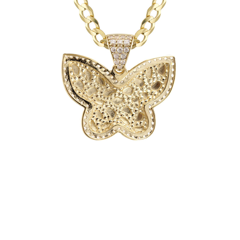 10K Yellow Gold Butterfly Nugget Necklace | Appx. 3.4 - 10.4 Grams