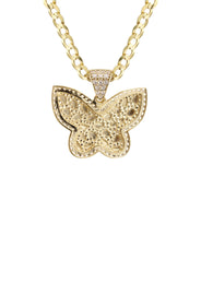10K Yellow Gold Butterfly Nugget Necklace | Appx. 3.4 - 10.4 Grams