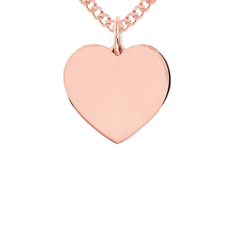 14K Rose Gold Diamond  Initial Heart Pendant Necklace