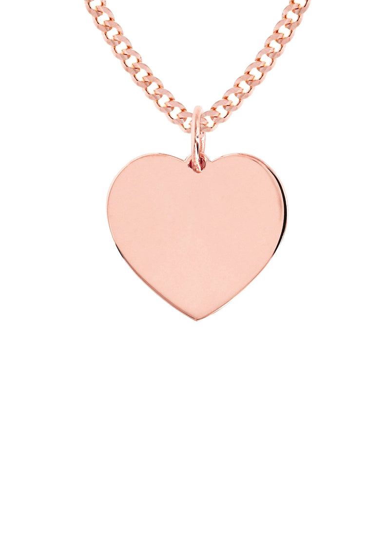 14K Rose Gold Diamond  Initial Heart Pendant Necklace