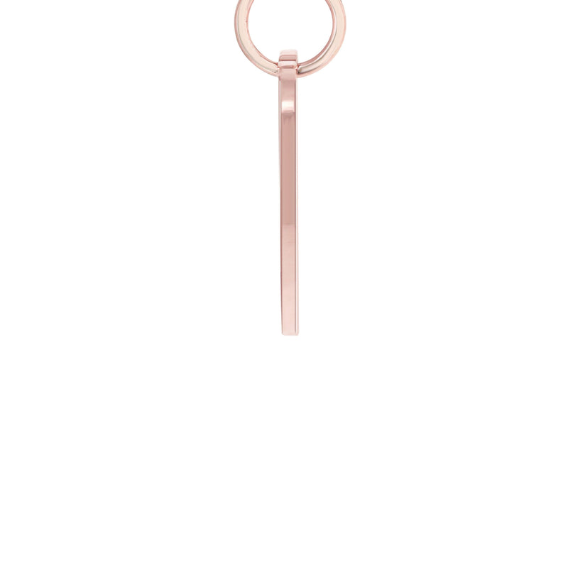 14K Rose Gold Diamond  Initial Heart Pendant Necklace