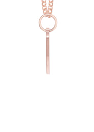 14K Rose Gold Diamond  Initial Heart Pendant Necklace