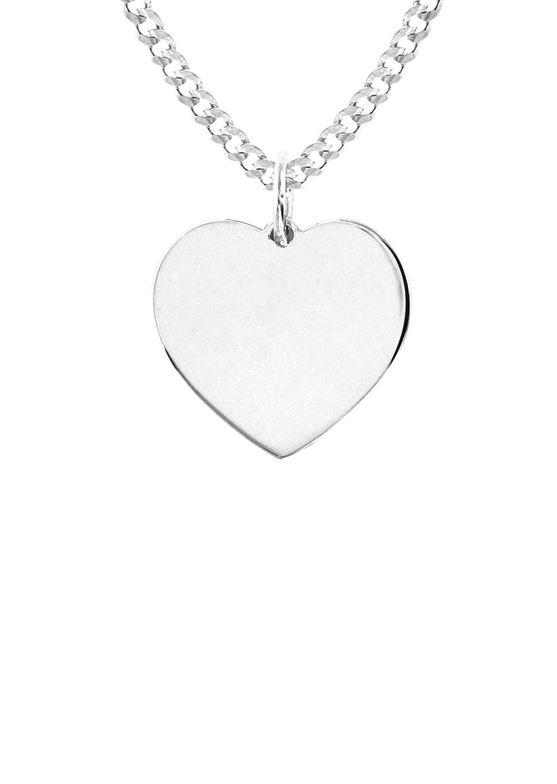 14K White Gold Diamond  Initial Heart Pendant Necklace