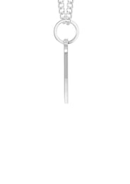 14K White Gold Diamond  Initial Heart Pendant Necklace