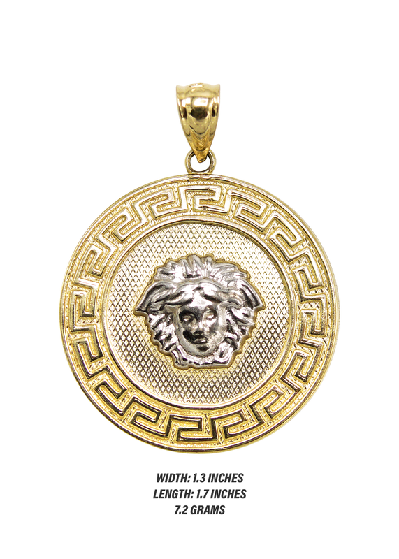 10K Gold Medusa Head Pendant | 7.2 Grams