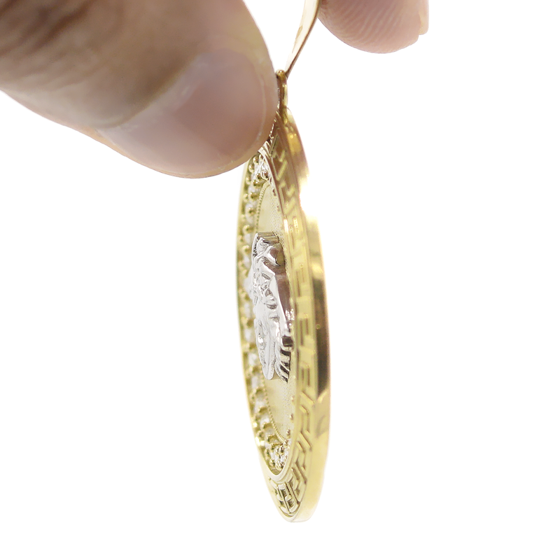 10K Yellow Gold Medusa Style Pendant | 12.4 Grams