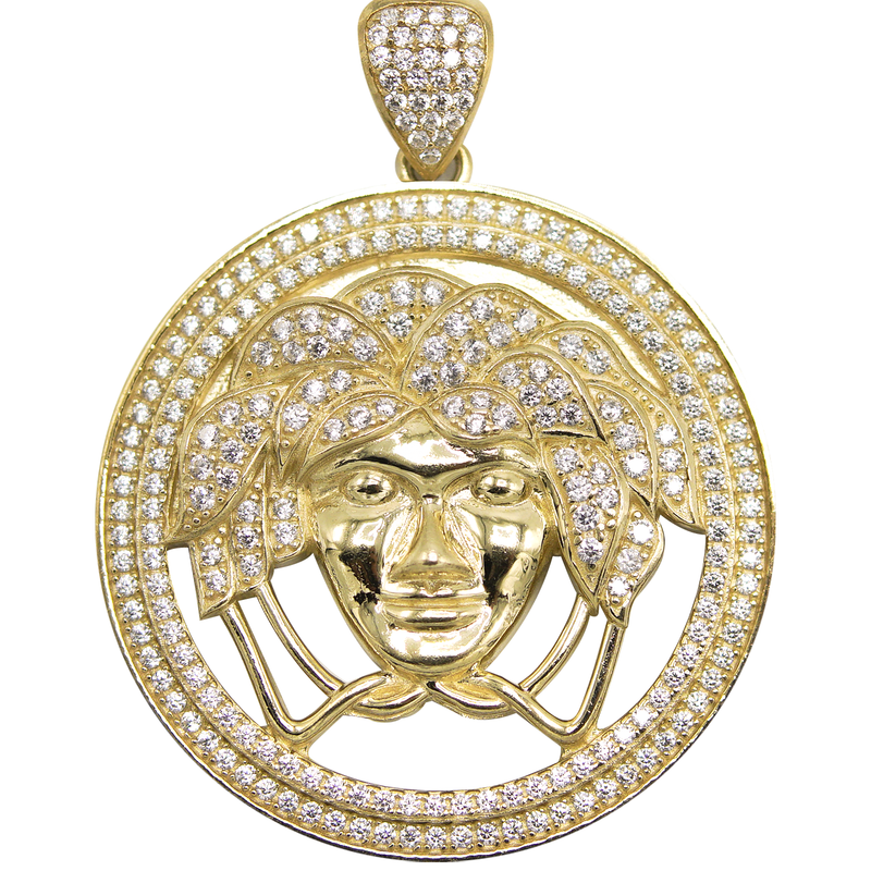 10K Yellow Gold Medusa Style Pendant | 12.4 Grams