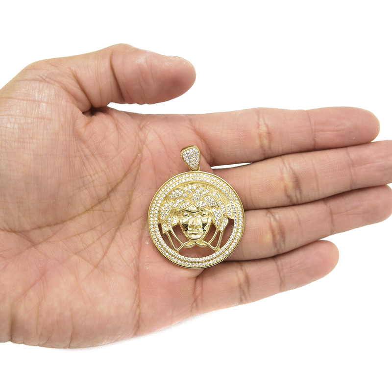 10K Yellow Gold Medusa Style Pendant | 12.4 Grams