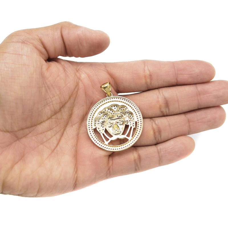 10K Yellow Gold Medusa Style Pendant | 12.4 Grams