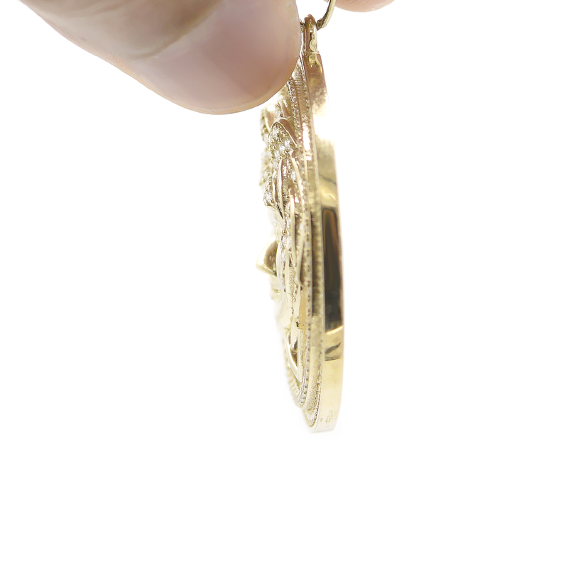10K Yellow Gold Medusa Style Pendant | 12.4 Grams