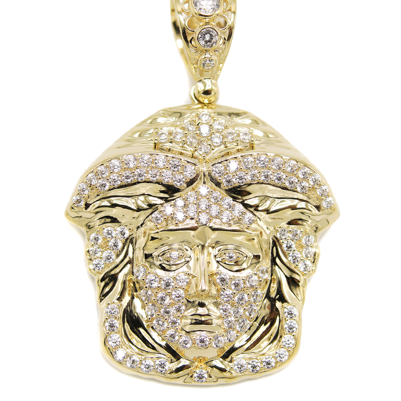 10K Yellow Gold Medusa Style Pendant | 8.7 Grams