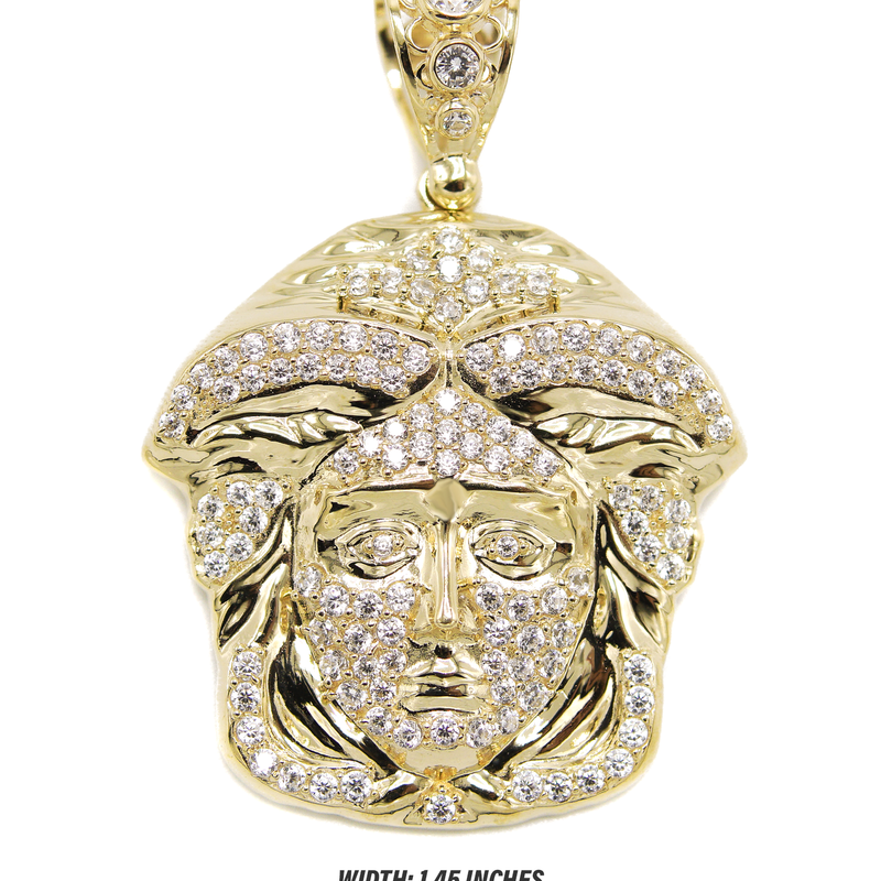 10K Yellow Gold Medusa Style Pendant | 8.7 Grams