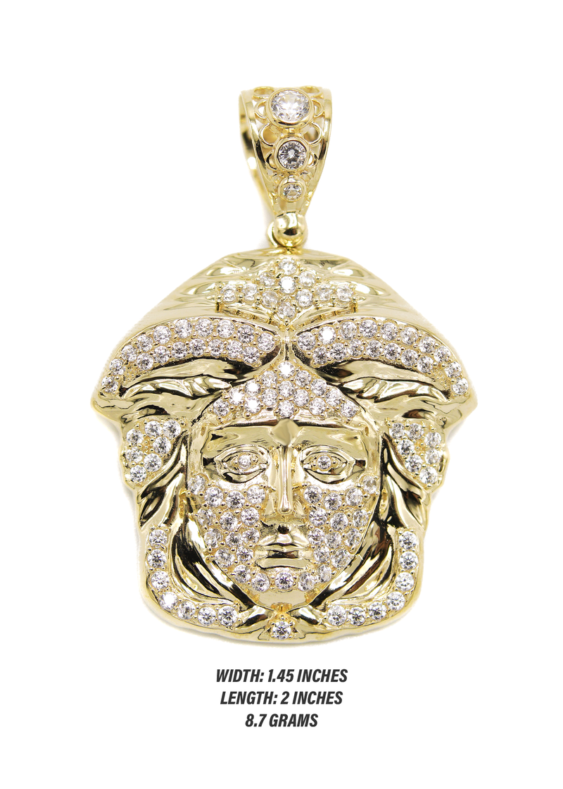 10K Yellow Gold Medusa Style Pendant | 8.7 Grams
