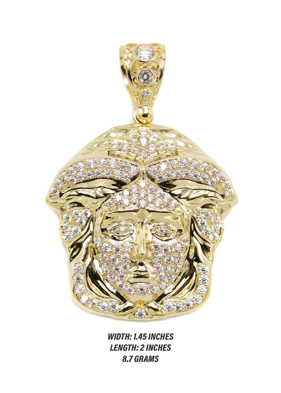 10K Yellow Gold Medusa Style Pendant | 8.7 Grams