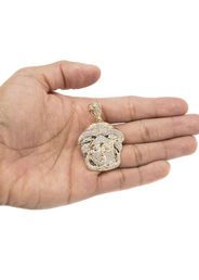 10K Yellow Gold Medusa Style Pendant | 8.7 Grams