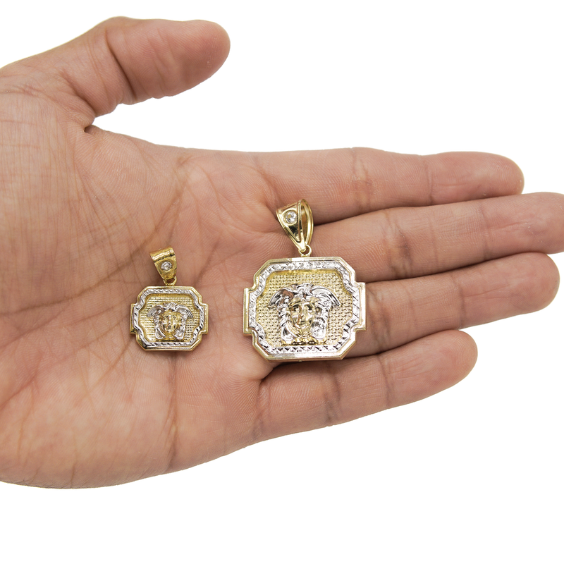 10K Gold Medusa Head Pendant | Customizable Size
