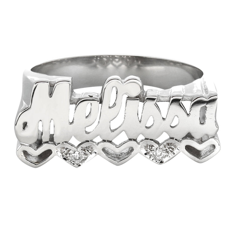 14K White Gold Name Ring | Appx. 5.2 Grams