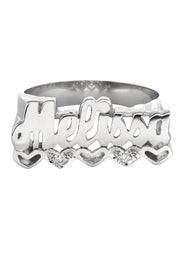 14K White Gold Name Ring | Appx. 5.2 Grams