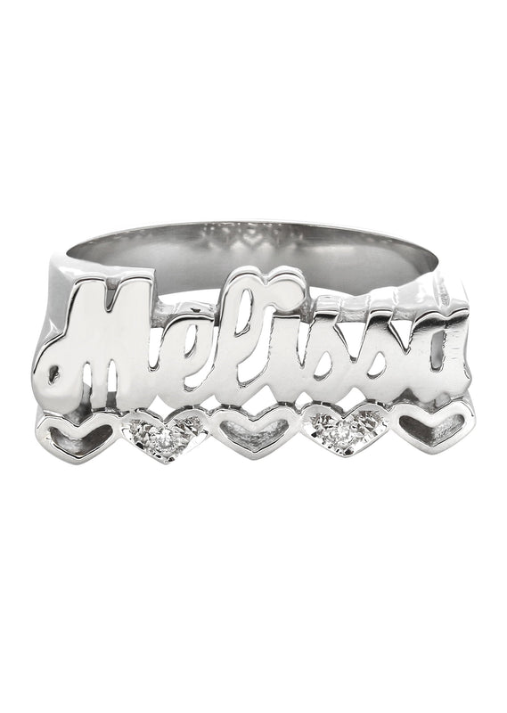 14K White Gold Name Ring | Appx. 5.2 Grams
