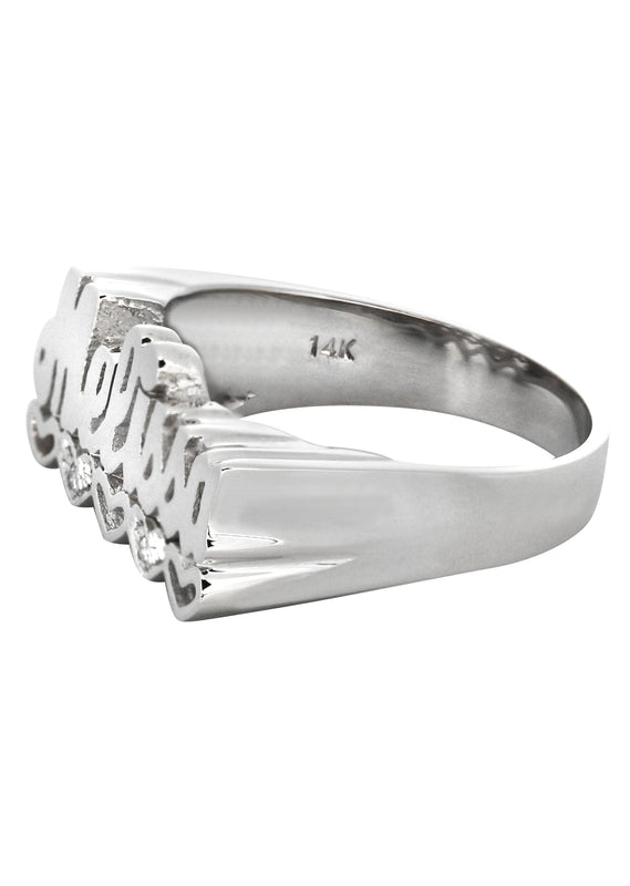 14K White Gold Name Ring | Appx. 5.2 Grams
