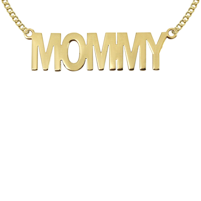 14K Gold  Mommy Name Plate Necklace | Style #122