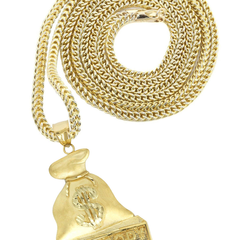 10K Yellow Gold Money Bag Necklace | Appx. 21.6 Grams