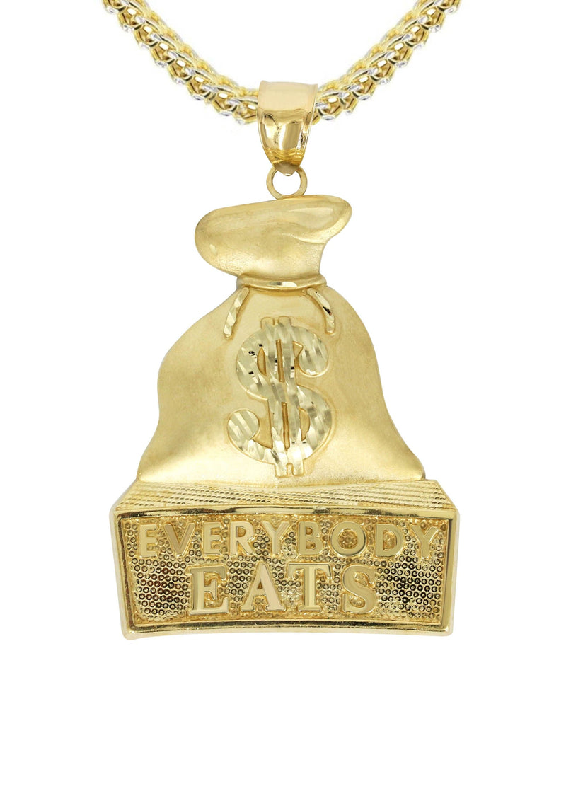 10K Yellow Gold Money Bag Necklace | Appx. 21.6 Grams