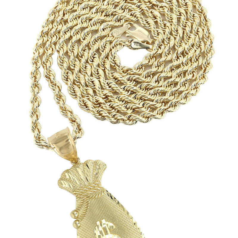 10K Yellow Gold Money Bag Necklace | Appx. 16.4 Grams