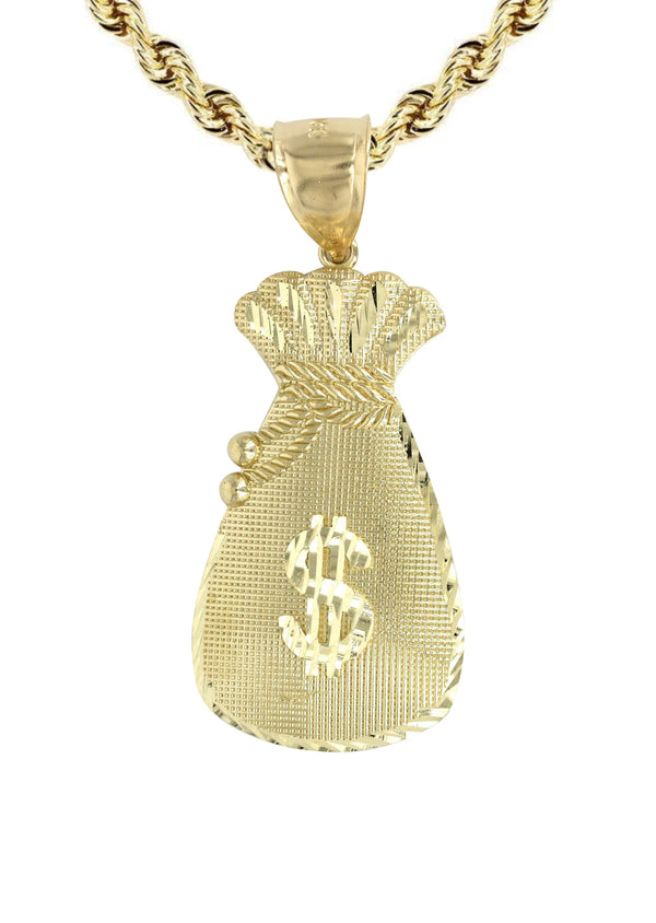 10K Yellow Gold Money Bag Necklace | Appx. 16.4 Grams
