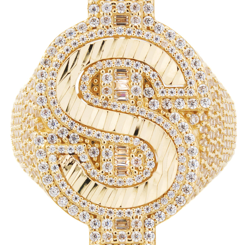 10K Gold Money Sign Pinky Ring For Men | 11 Grams