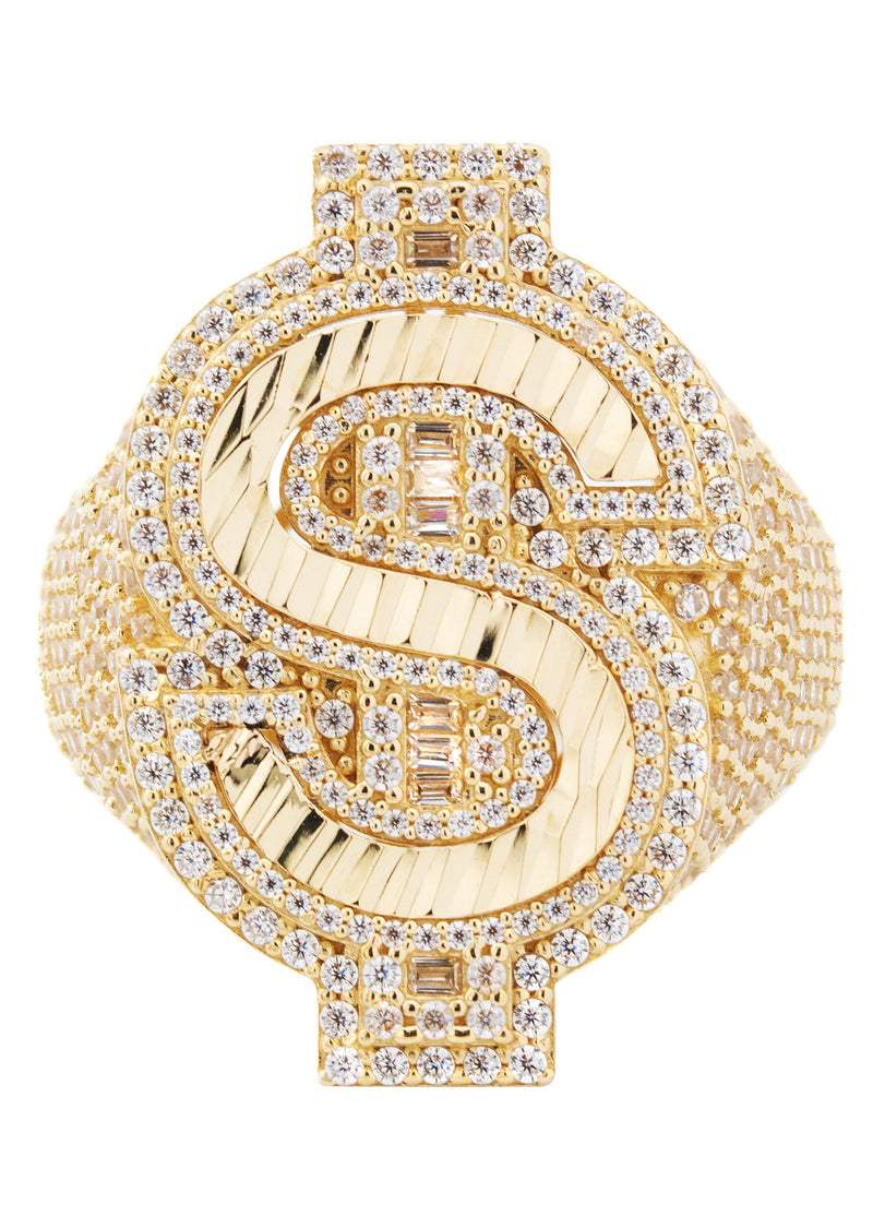 10K Gold Money Sign Pinky Ring For Men | 11 Grams