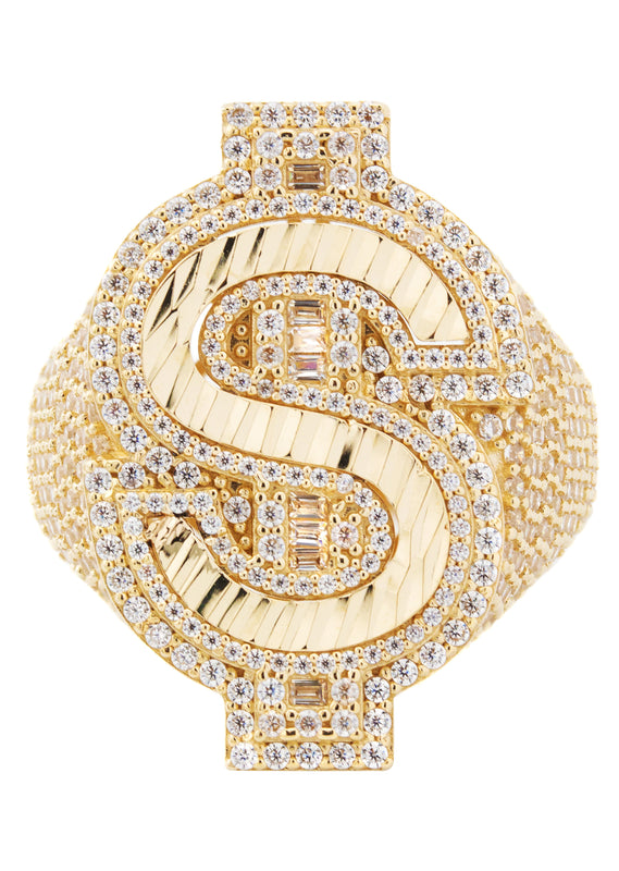 10K Gold Money Sign Pinky Ring For Men | 11 Grams