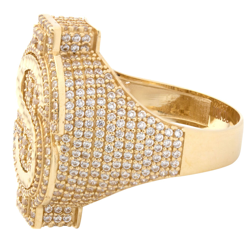 10K Gold Money Sign Pinky Ring For Men | 11 Grams
