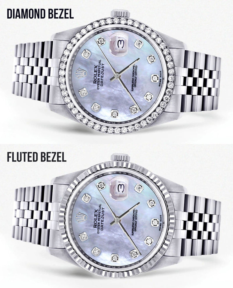 Mens Rolex Datejust  Watch 16200 | 36Mm | Mother of Pearl Dial | Jubilee Band