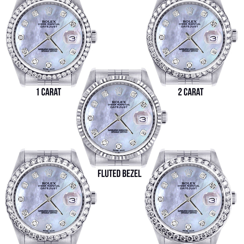 Mens Rolex Datejust  Watch 16200 | 36Mm | Mother of Pearl Dial | Jubilee Band
