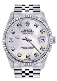 Mens Rolex Datejust Watch 16200 | Fluted Bezel | 36Mm | Mother of Pearl Dial | Jubilee Band