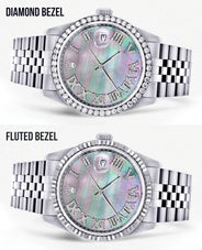 Womens Rolex Datejust Watch 16200 | 36Mm | Dark Mother Of Pearl Dial | Roman Numeral | Jubilee Band