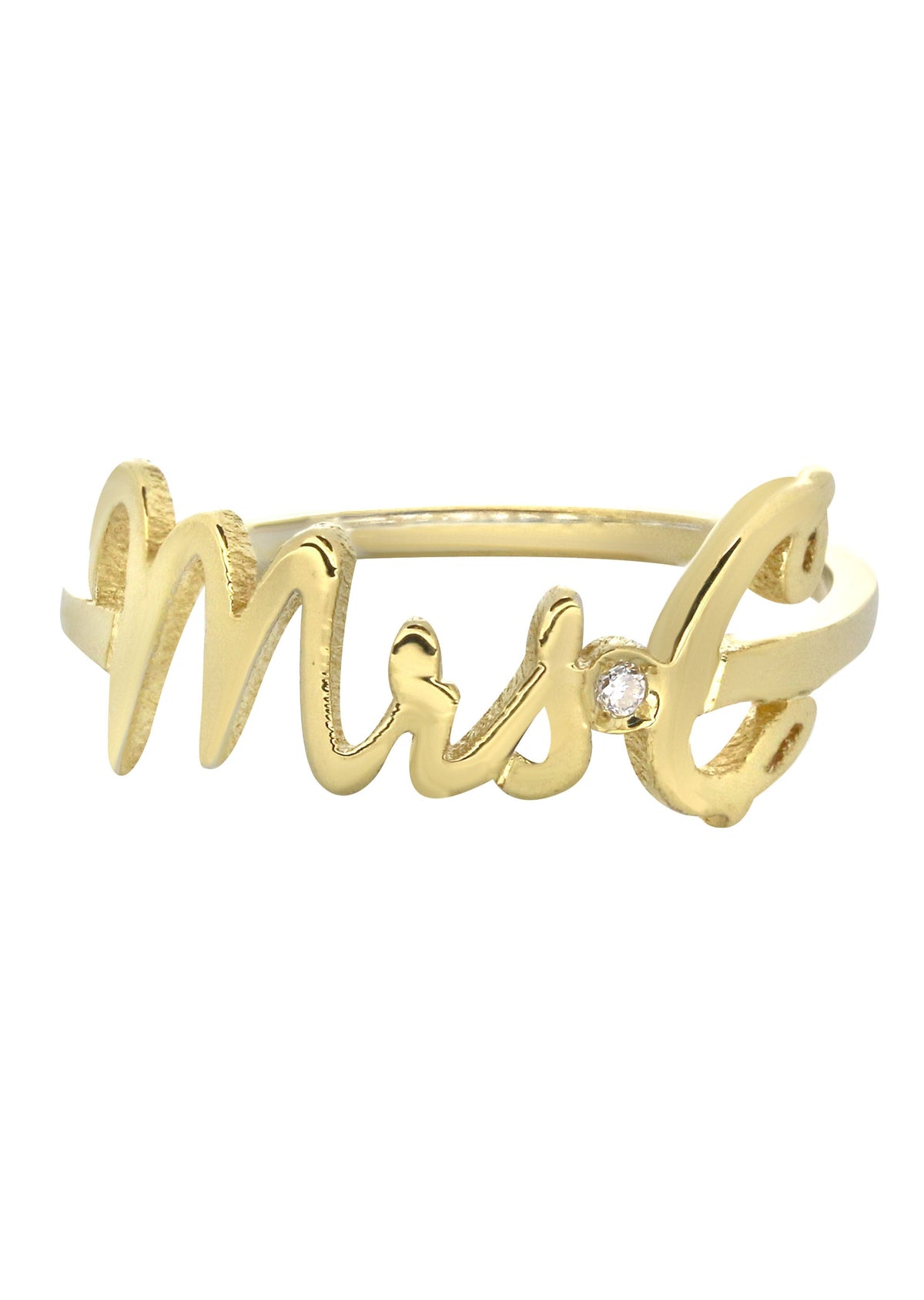 14K Gold Cursive Initial Name Ring | Style #102