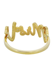 14K Gold Cursive Initial Name Ring | Style #73